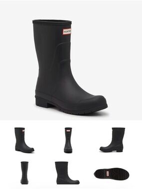 Hunter Black Mid-Calf Rain Boot